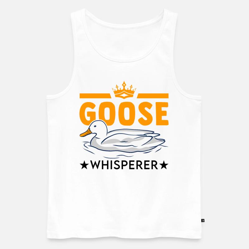 Gänse Flüsterer Geschenk Gänsezüchter Gans - Männer Premium Bio Tank Top - Weiß