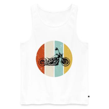 Retro Graphic Motorcycle Rider Motorcyclist Biker - Männer Premium Bio Tank Top - Weiß - Vorne - Michal (187cm)