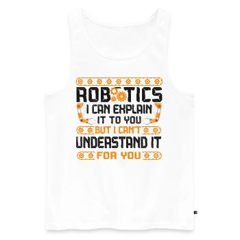Robot Robotics Engineer Vintage - Men's Premium Organic Tank Top - white - Front - Michal (187cm)