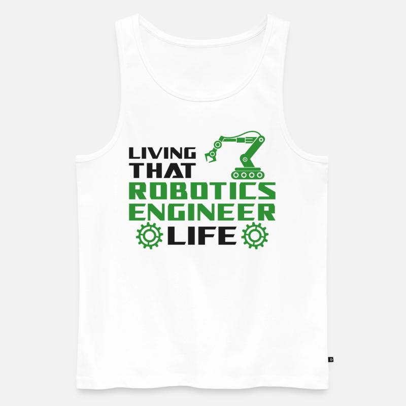 Robot Robotics Engineer Living - Männer Premium Bio Tank Top - Weiß