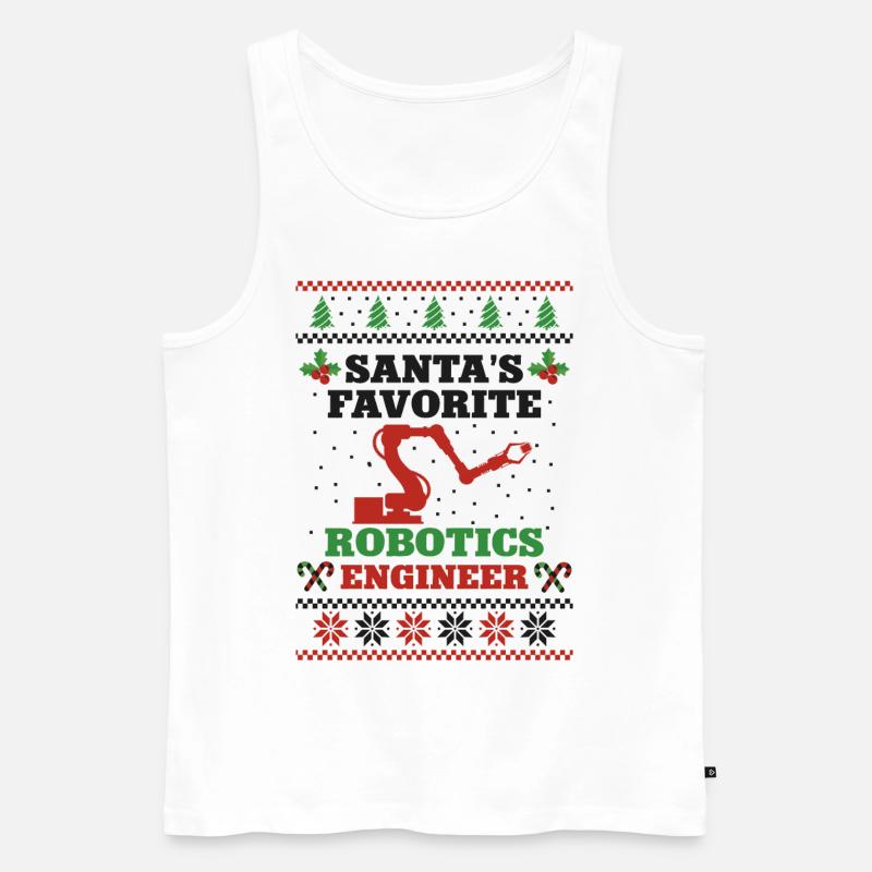 Robot Robotics Engineer Christmas - Männer Premium Bio Tank Top - Weiß