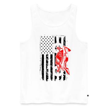 Retro Graphic Motorcycle Rider Motorcyclist Biker - Männer Premium Bio Tank Top - Weiß - Vorne - Michal (187cm)