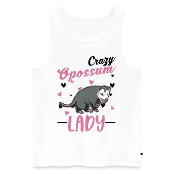 Opossum fou dame Opossum Femme Marsupial - Débardeur bio Premium Homme - blanc - Devant - Michal (187cm)