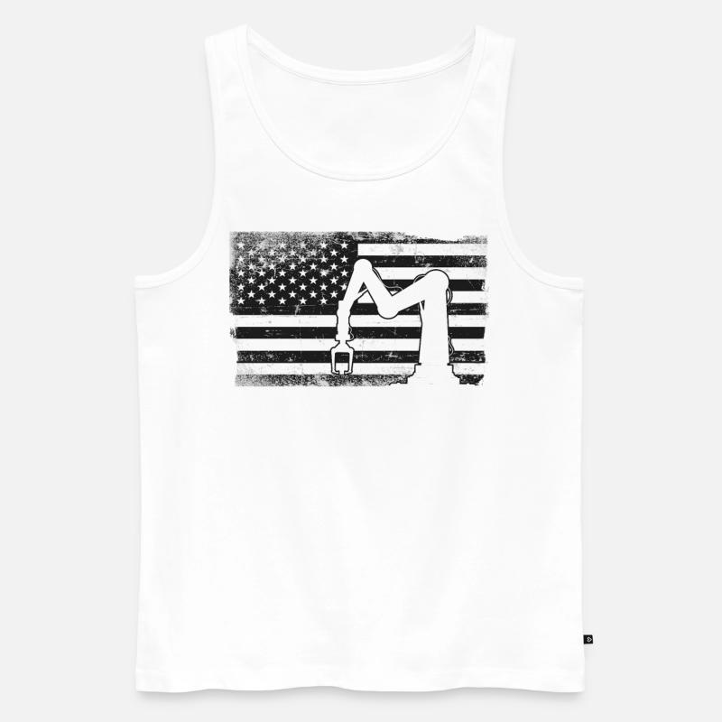 Robot Robotics Engineer American - Männer Premium Bio Tank Top - Weiß