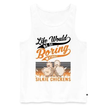 Silk Chicken Cadeau Silkie Chicken Silkie Chicken - Débardeur bio Premium Homme - blanc - Devant - Michal (187cm)