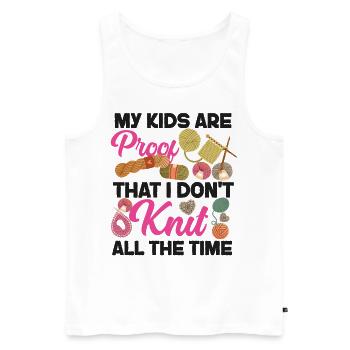 Knitting Knitter My Kids Are Proof - Männer Premium Bio Tank Top - Weiß - Vorne - Michal (187cm)