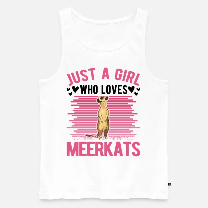 Erdmännchen Mädchen Meerkat - Männer Premium Bio Tank Top - Weiß