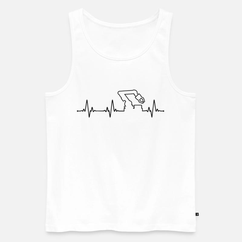 Robot Robotics Engineer Heartbeat - Männer Premium Bio Tank Top - Weiß