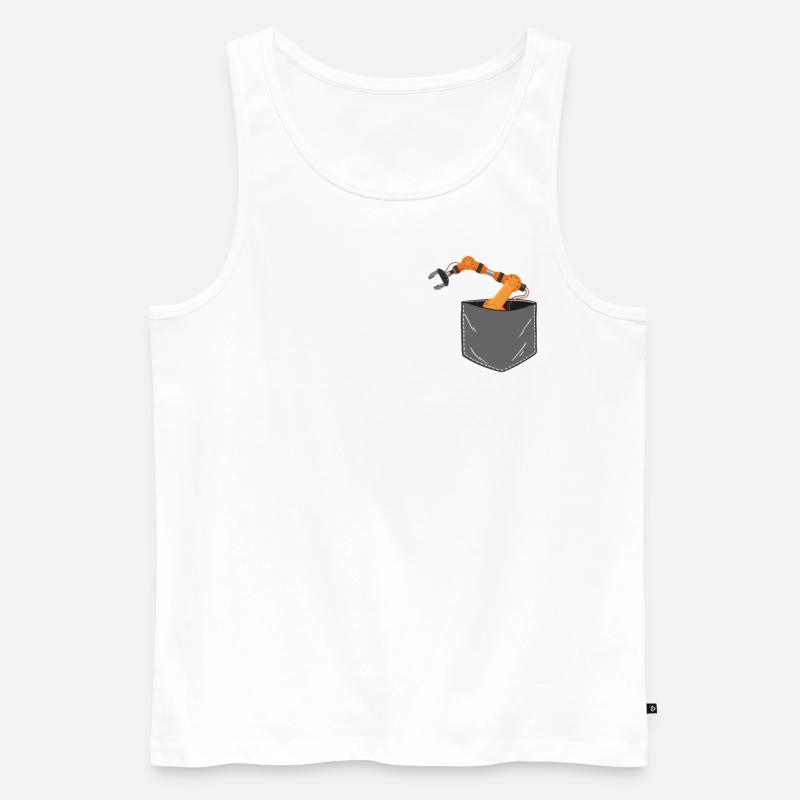 Robot Robotics Engineer Pocket - Männer Premium Bio Tank Top - Weiß