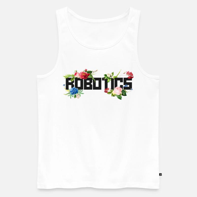 Robot Robotics Engineer Flower - Men's Premium Organic Tank Top - white