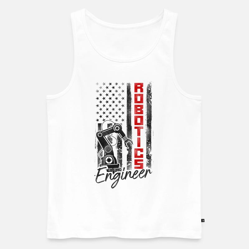 Robot Robotics Engineer American - Männer Premium Bio Tank Top - Weiß