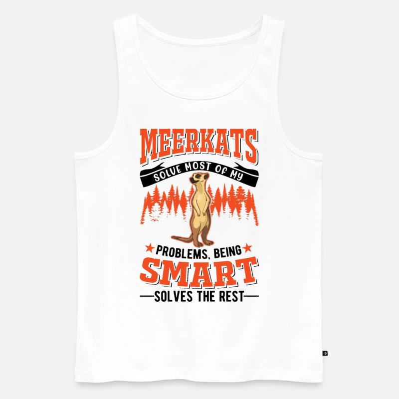 Erdmännchen Geschenk Meerkat - Männer Premium Bio Tank Top - Weiß