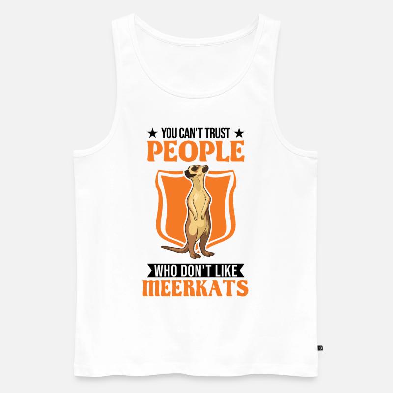 Erdmännchen Geschenk Meerkat - Männer Premium Bio Tank Top - Weiß