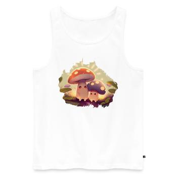 Kawaii Mushrooms Cottagecore Vintage for Mushroom Lovers - Men's Premium Organic Tank Top - white - Front - Michal (187cm)