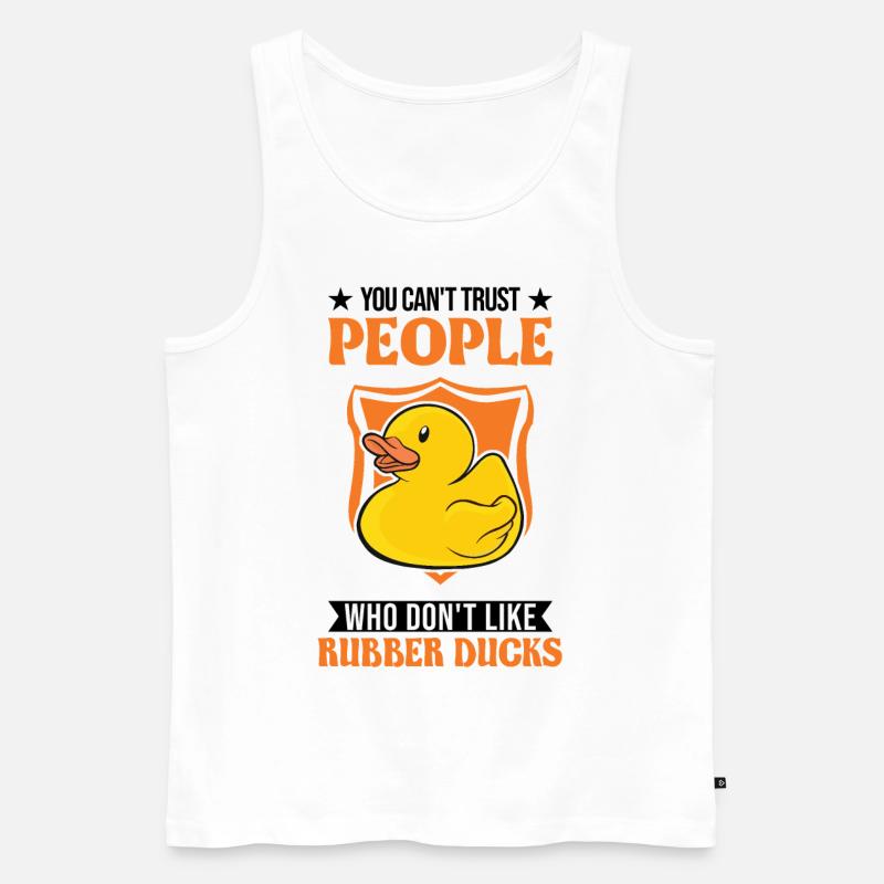 Gummiente Geschenk Quietscheente Badeente - Männer Premium Bio Tank Top - Weiß