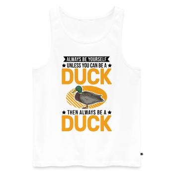 Duck Gift Duck Duck Breeder - Men's Premium Organic Tank Top - white - Front - Michal (187cm)