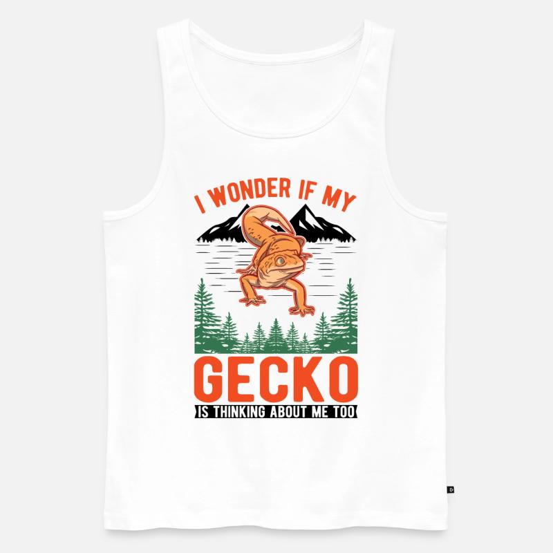 Gecko Geschenk Leopardgecko - Männer Premium Bio Tank Top - Weiß
