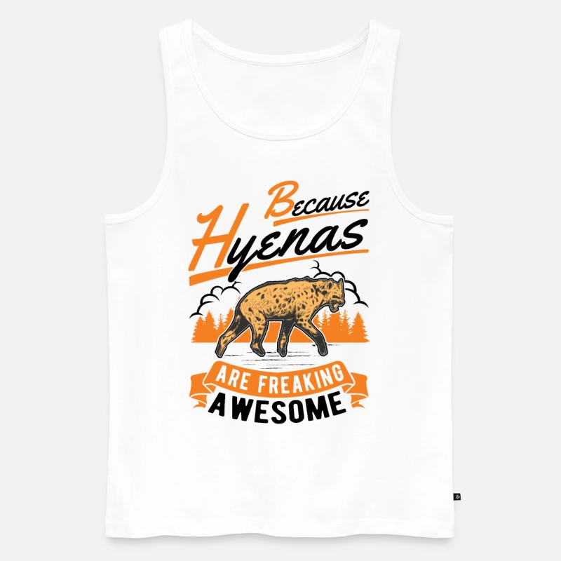 Hyäne Geschenk Erdwolf Hyena - Männer Premium Bio Tank Top - Weiß
