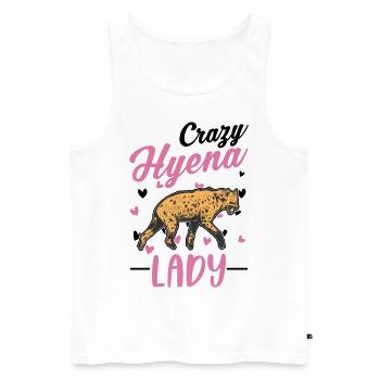 Verrückte Hyänen Lady Erdwolf Hyena - Männer Premium Bio Tank Top - Weiß - Vorne - AI Model Male 178 light (178cm)