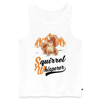 Eichhörnchen Flüsterer Squirrel Whisperer - Men's Premium Organic Tank Top - white - Front - Michal (187cm)