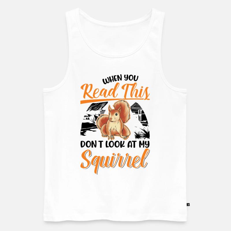 Eichhörnchen Geschenk Grauhörnchen Squirrel - Männer Premium Bio Tank Top - Weiß
