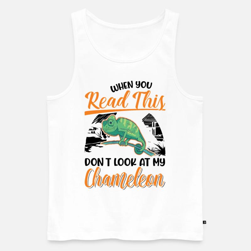 Chamäleon Geschenk Chameleon - Männer Premium Bio Tank Top - Weiß