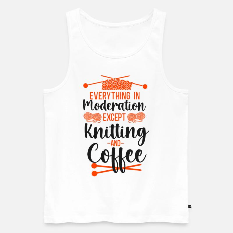 Knitting Knitter Coffee Everything - Männer Premium Bio Tank Top - Weiß