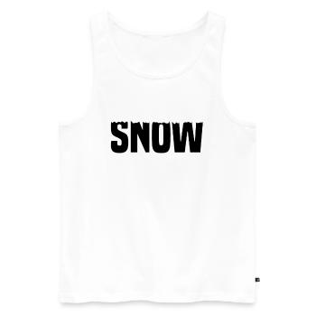 Schnee des neiges - Débardeur bio Premium Homme - blanc - Devant - AI Model Male 178 light (178cm)