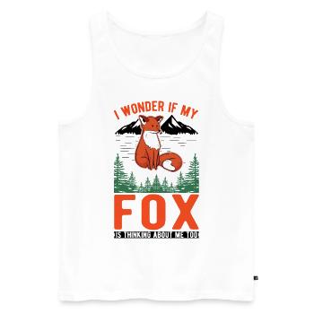 Fox Gift Red Fox - Men's Premium Organic Tank Top - white - Front - Michal (187cm)