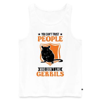 Gerbille Cadeau Rat de course mongol Gerbille - Débardeur bio Premium Homme - blanc - Devant - Michal (187cm)