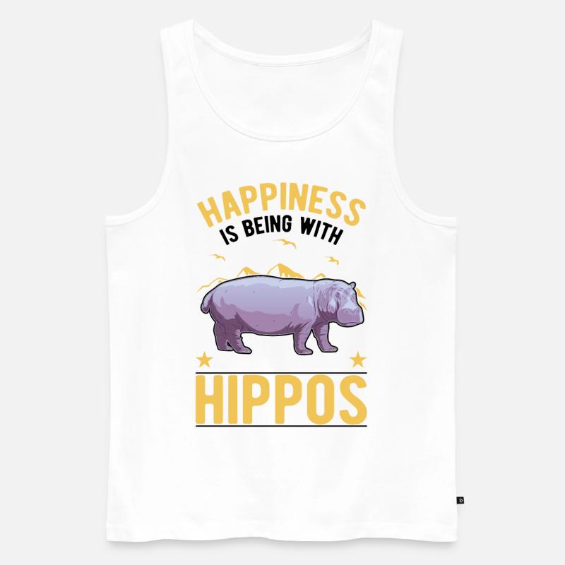 Nilpferd Glück Flusspferd - Männer Premium Bio Tank Top - Weiß