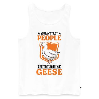 Oies Cadeau Goose Lovers Goose Éleveurs d’oies - Débardeur bio Premium Homme - blanc - Devant - Michal (187cm)
