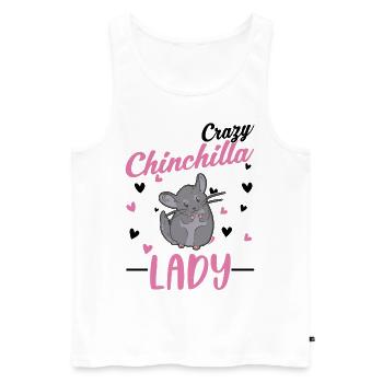 Crazy Chinchilla lady Chinchilla Frau - Männer Premium Bio Tank Top - Weiß - Vorne - Michal (187cm)