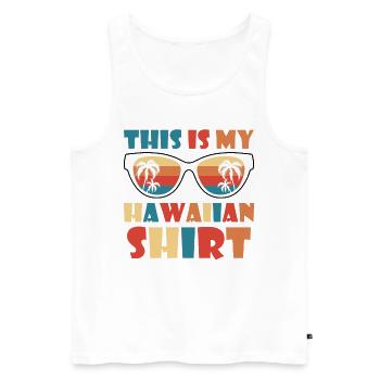 This Is My Hawaiian Luau Tropical Hawaii - Men's Premium Organic Tank Top - white - Front - AI Model Male 178 light (178cm)