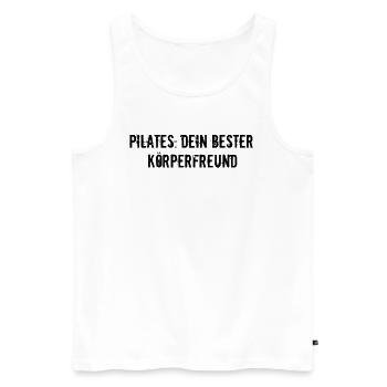 Pilates - Pilates: Dein bester Körperfreund - Männer Premium Bio Tank Top - Weiß - Vorne - Michal (187cm)
