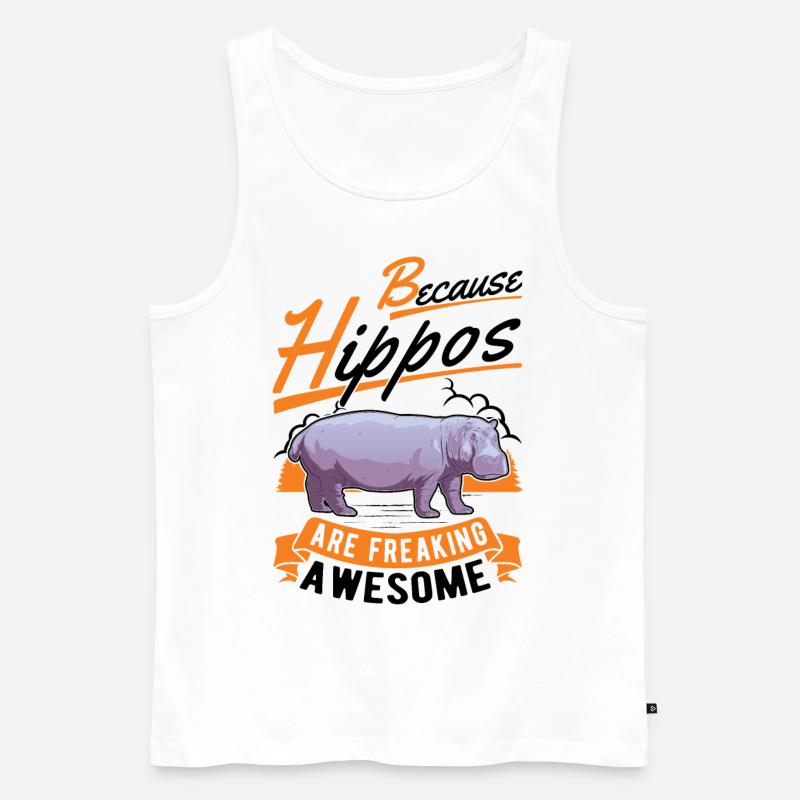 Nilpferd Geschenk Hippo Flusspferd - Männer Premium Bio Tank Top - Weiß