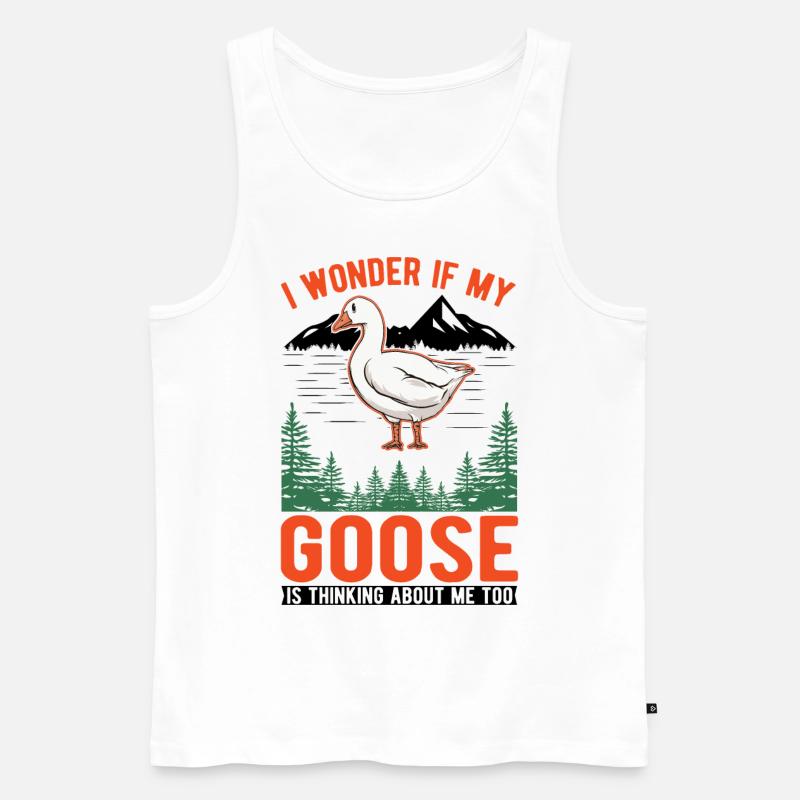 Gänse Geschenk Gänsezüchter Gans - Männer Premium Bio Tank Top - Weiß