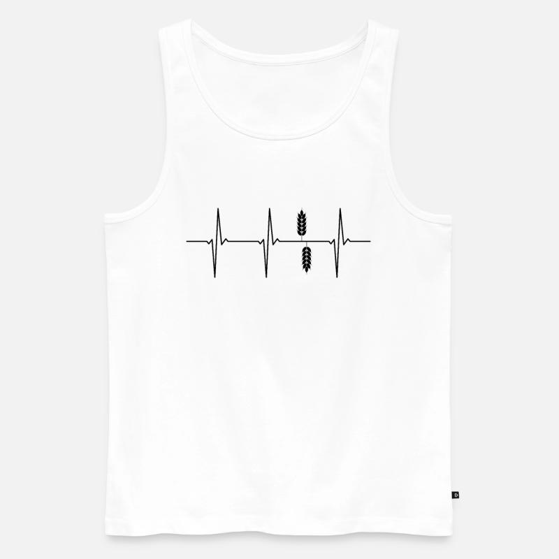 EKG pszenicy płatki zbożowe - Ekologiczny tank top męski Premium - biały