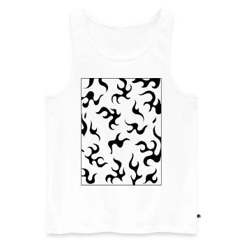 Finnish Goth Aesthetic Gothic Fire Flames Goth - Männer Premium Bio Tank Top - Weiß - Vorne - AI Model Male 178 light (178cm)