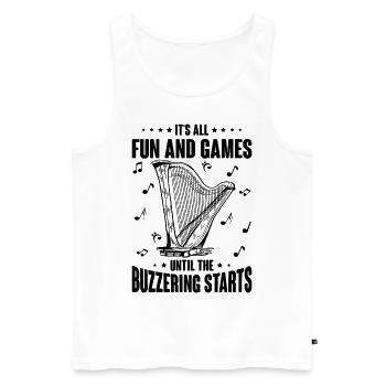 Harfenspieler Harfenist - Männer Premium Bio Tank Top - Weiß - Vorne - Michal (187cm)