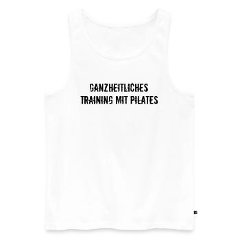 Pilates - Ganzheitliches Training mit Pilates - Männer Premium Bio Tank Top - Weiß - Vorne - Michal (187cm)