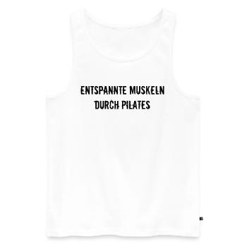 Pilates - Entspannte Muskeln durch Pilates - Männer Premium Bio Tank Top - Weiß - Vorne - AI Model Male 178 light (178cm)