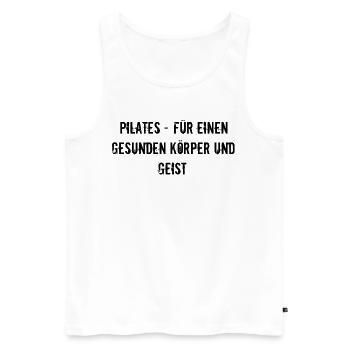 Pilates - Pilates - für einen gesunden Körper und - Männer Premium Bio Tank Top - Weiß - Vorne - AI Model Male 178 light (178cm)