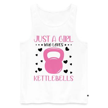 Juste une fille qui aime Kettlebells Fitness Gym - Débardeur bio Premium Homme - blanc - Devant - Michal (187cm)