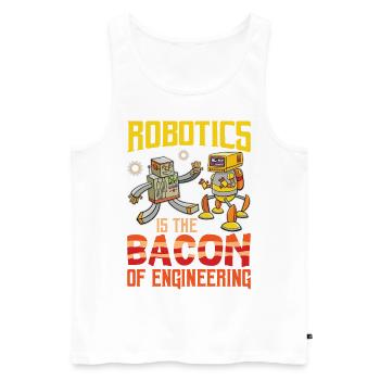 La robotique est le bacon de l’ingénierie pour la robotique - Débardeur bio Premium Homme - blanc - Devant - Michal (187cm)