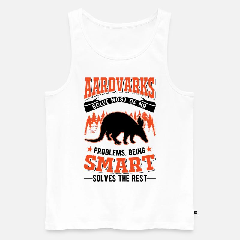Erdferkel Geschenk Aardvark - Männer Premium Bio Tank Top - Weiß