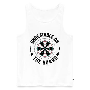 Unbeatable On The Board Dart Player Darting Darts - Men's Premium Organic Tank Top - white - Front - Michal (187cm)