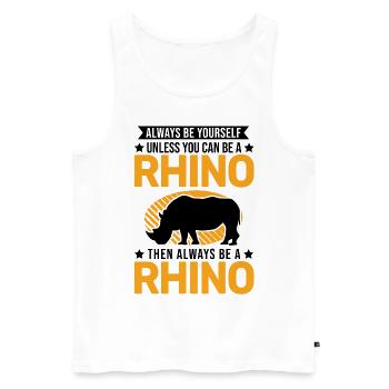 Rhinocéros Rhinocéros Rhinocéros - Débardeur bio Premium Homme - blanc - Devant - Michal (187cm)
