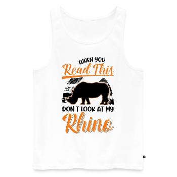 Rhinocéros Cadeau Rhino Rhinocéros - Débardeur bio Premium Homme - blanc - Devant - Michal (187cm)