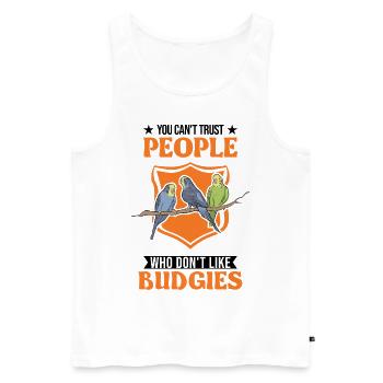 Wellensittich Geschenk Welli Nymphensittich - Männer Premium Bio Tank Top - Weiß - Vorne - Michal (187cm)